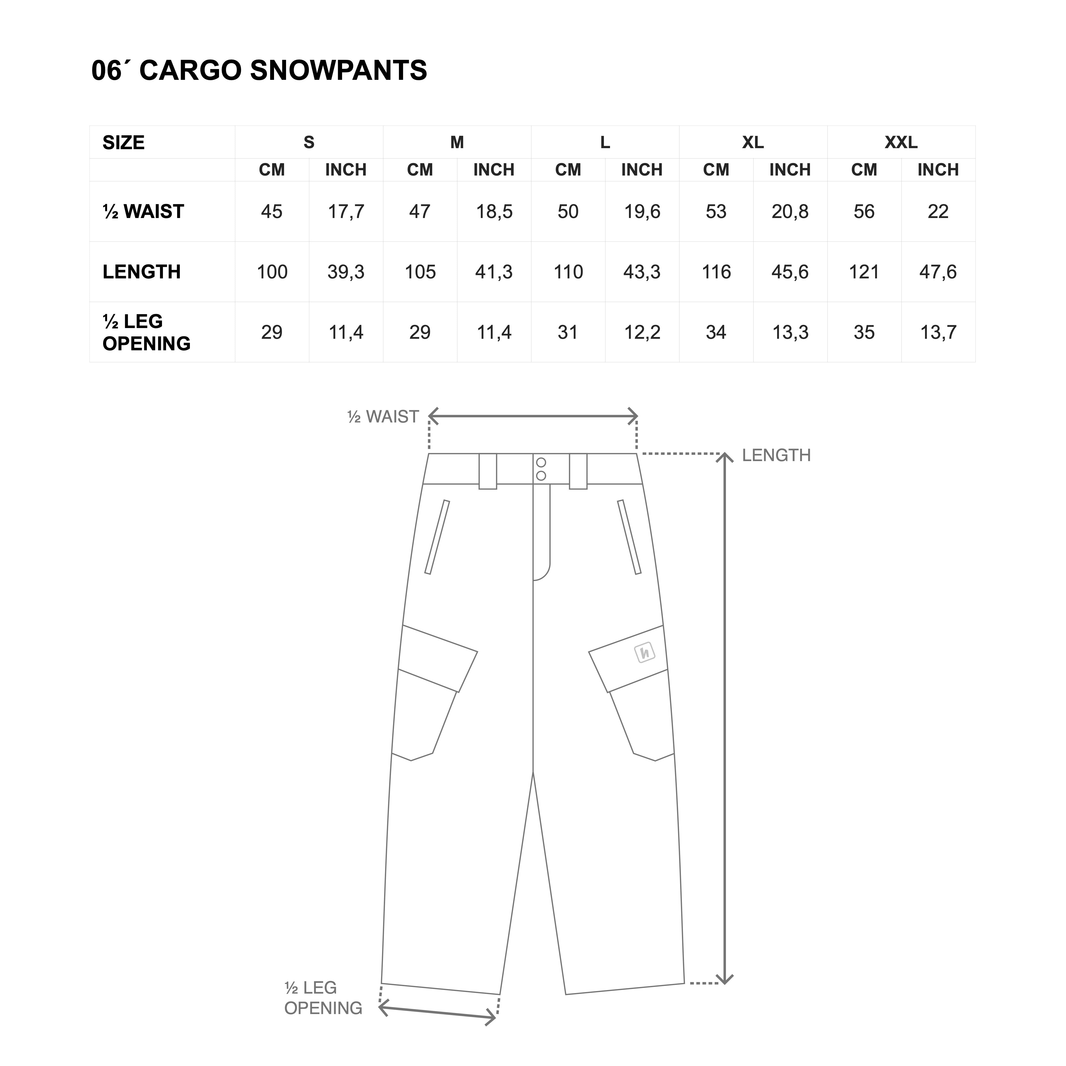 06' CARGO SNOWPANT - BLACK RIPSTOP – Harlaut Apparel