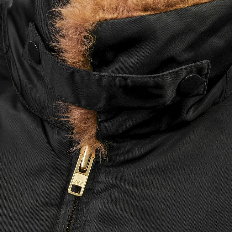 BOMBER FUR JACKET - BLACK