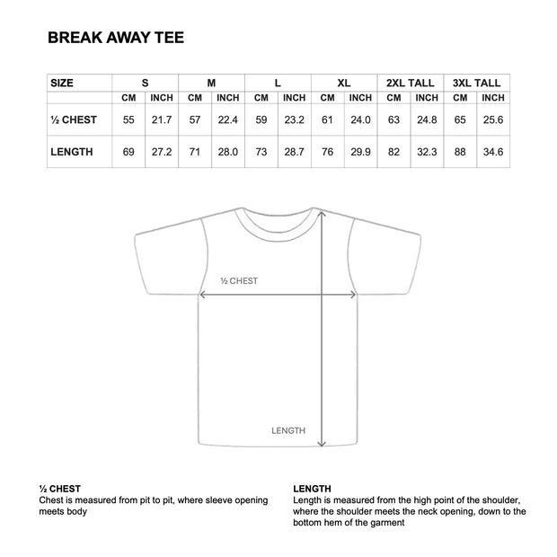BREAK AWAY TEE - BLACK
