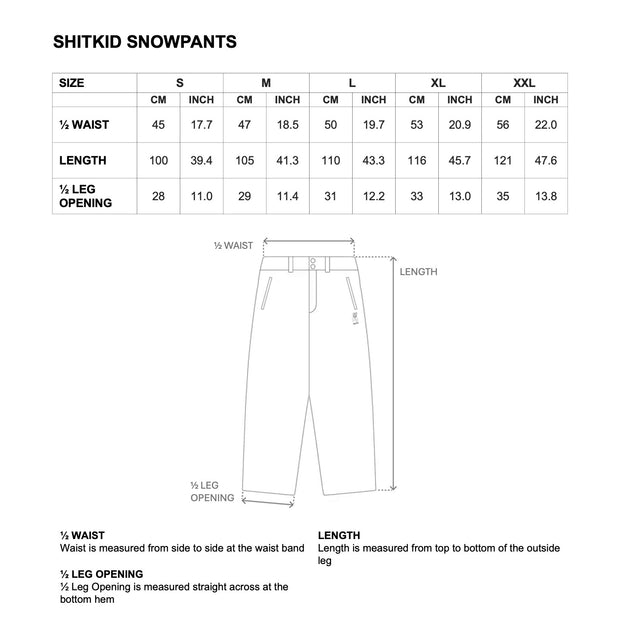 SHITKID SNOWPANTS - RIPSTOP - SAGE GREY