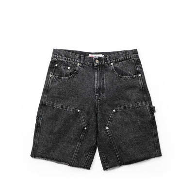 DENIM 13OZ WORK SHORT - WASHED BLACK