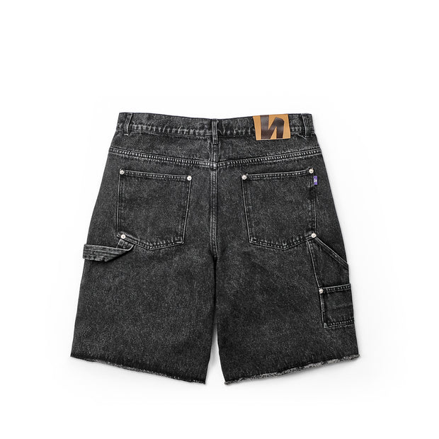 DENIM 13OZ WORK SHORT - WASHED BLACK