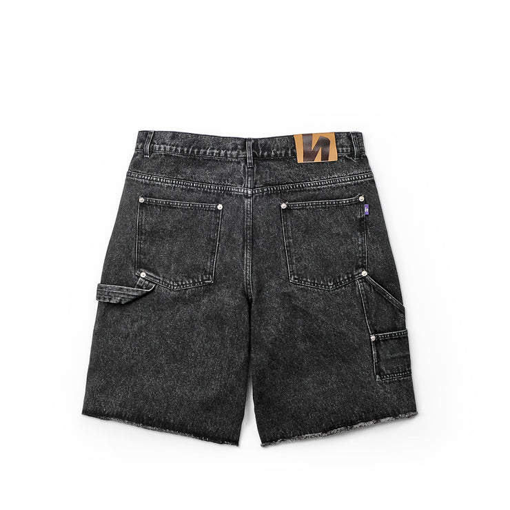 DENIM 13OZ WORK SHORT - WASHED BLACK