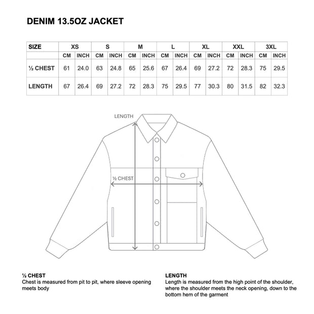 DENIM 13.5OZ JACKET - WASHED BLACK