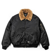 BOMBER FUR JACKET - BLACK