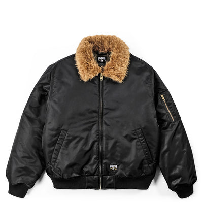 BOMBER FUR JACKET - BLACK