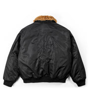 BOMBER FUR JACKET - BLACK