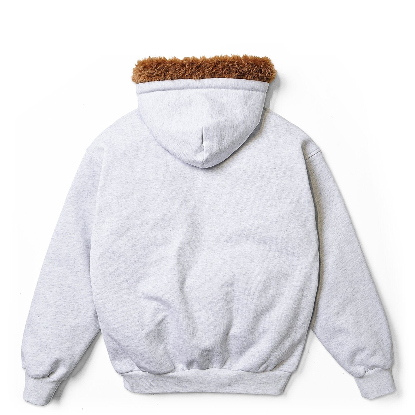 FAUX FUR ZIP HOODIE - ASH – Harlaut Apparel