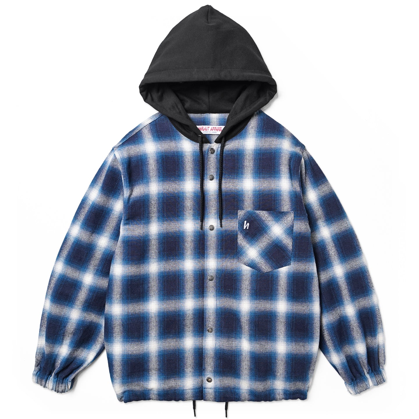 HOODED FLANNEL SHIRT - PLAID BLUE – Harlaut Apparel