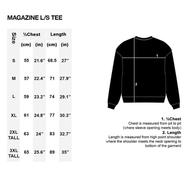 MAGAZINE L/S TEE - BLACK