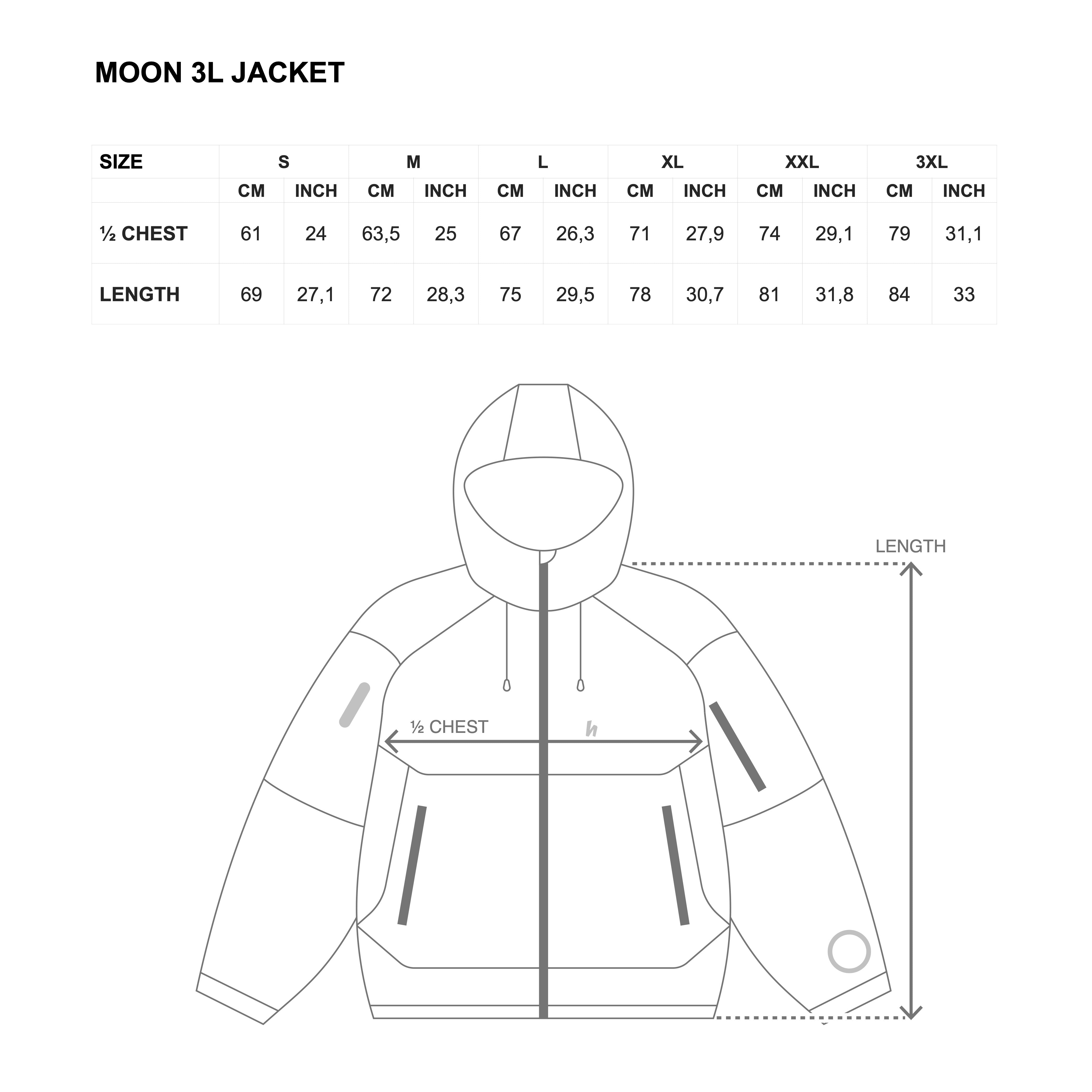 MOON 3L JACKET - BLACK – Harlaut Apparel