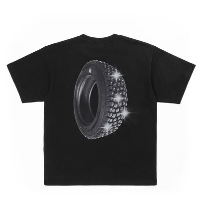 STUDDED TIRE TEE - BLACK