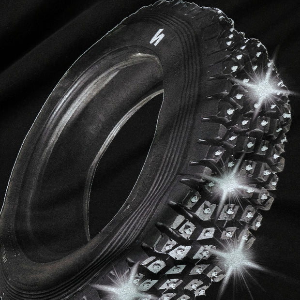 STUDDED TIRE TEE - BLACK