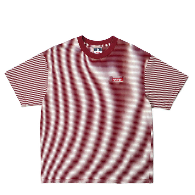 STRIPE TEE - WINE RED
