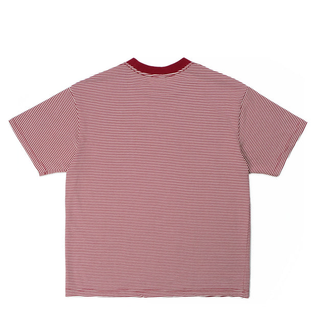 STRIPE TEE - WINE RED