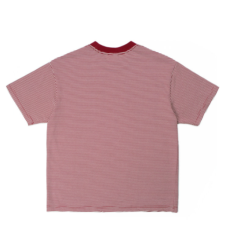 STRIPE TEE - WINE RED