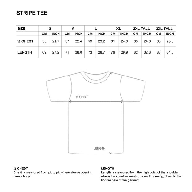 STRIPE TEE - WINE RED