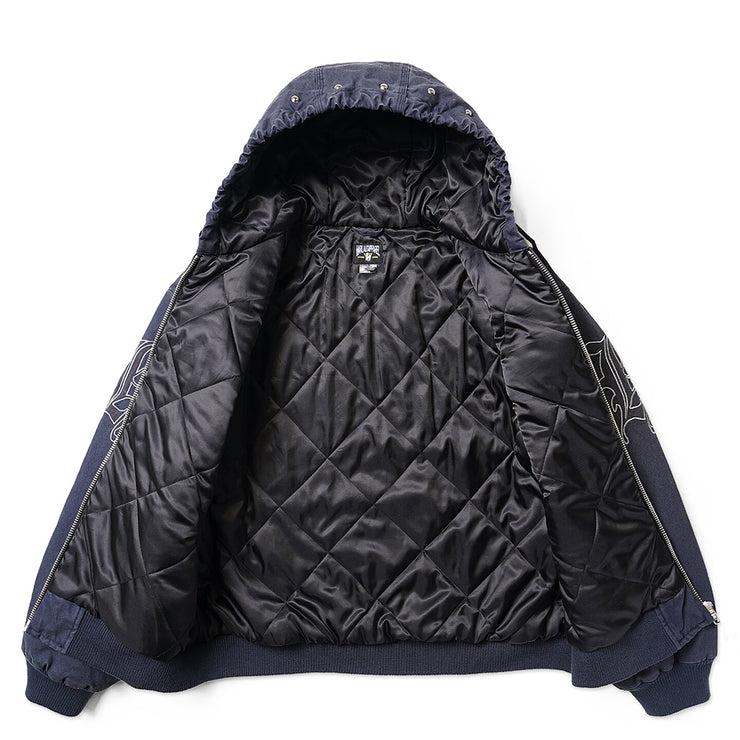STUDDED CANVAS JACKET - NAVY – Harlaut Apparel