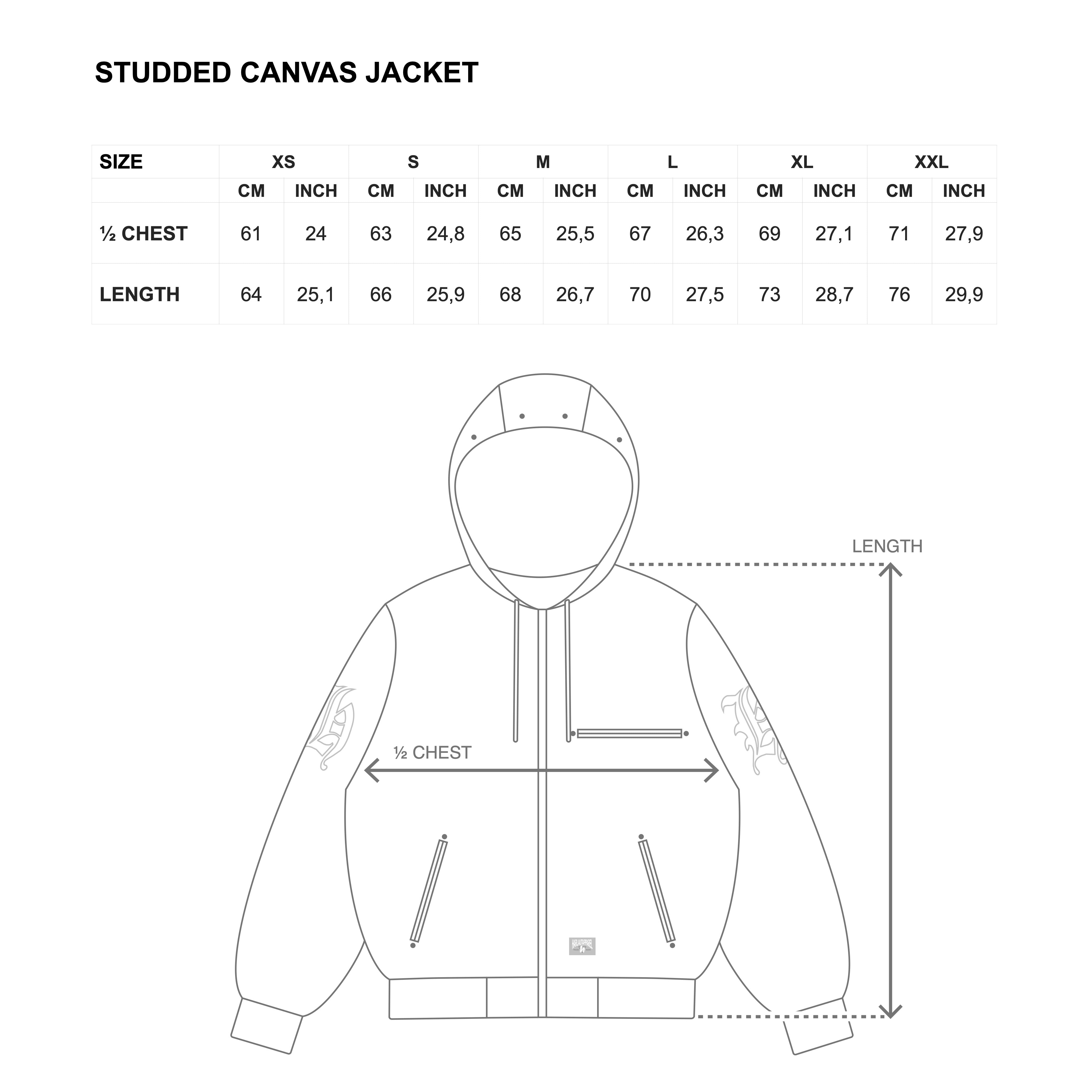 STUDDED CANVAS JACKET - NAVY – Harlaut Apparel