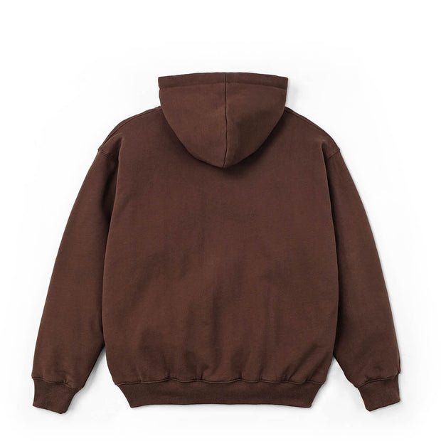 THERMAL ZIP HOODIE - BROWN