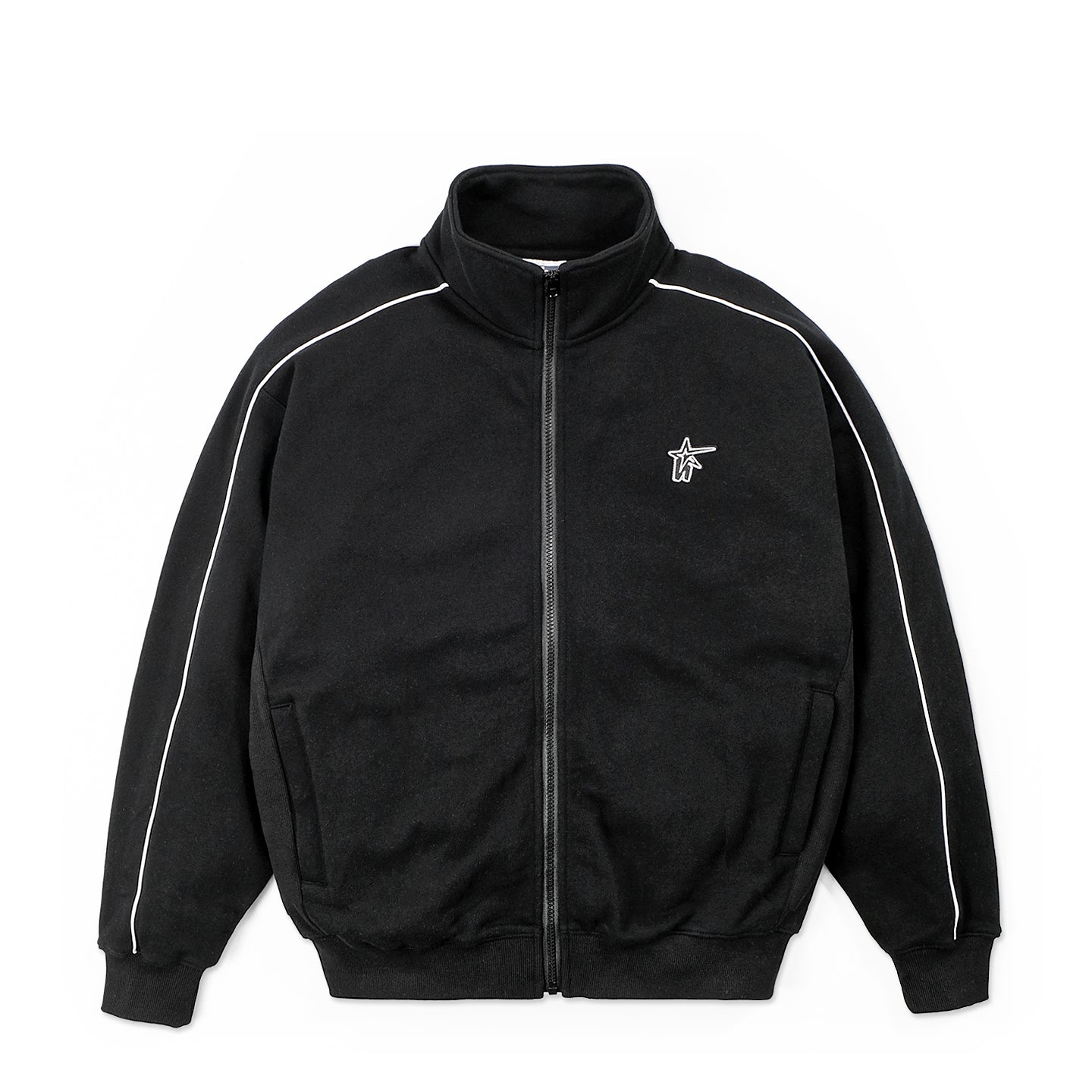 STAR TRACK ZIP SWEAT - BLACK – Harlaut Apparel