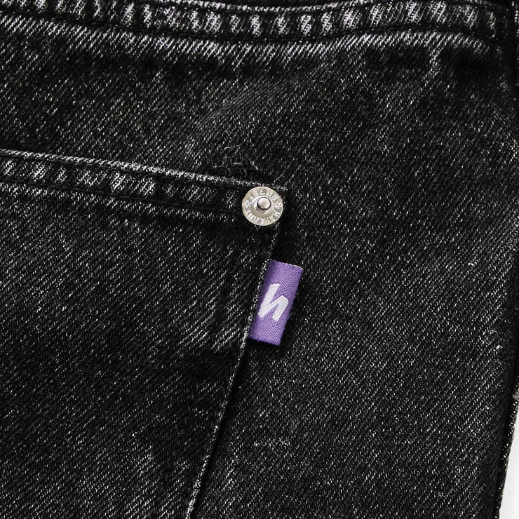 DENIM 13OZ WORK SHORT - WASHED BLACK