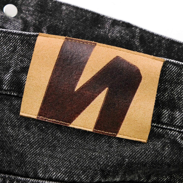 DENIM 13OZ WORK SHORT - WASHED BLACK