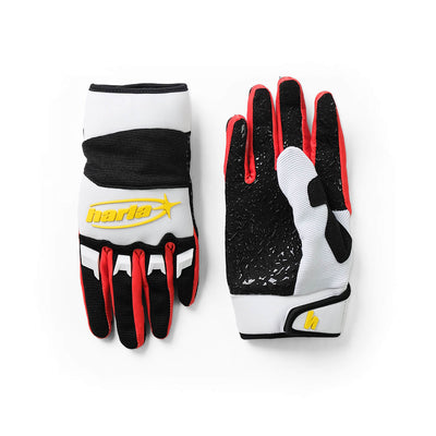 HARLA DIRT GLOVES - WHITE / RED