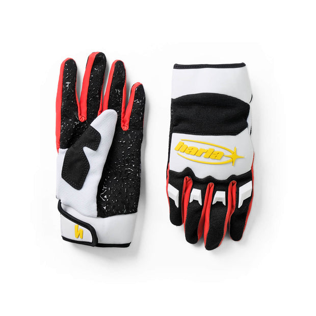 HARLA DIRT GLOVES - WHITE / RED