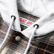 HOODED FLANNEL SHIRT - BROWN