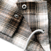 HOODED FLANNEL SHIRT - BROWN