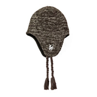 KNIT EAR FLAP BEANIE - BROWN