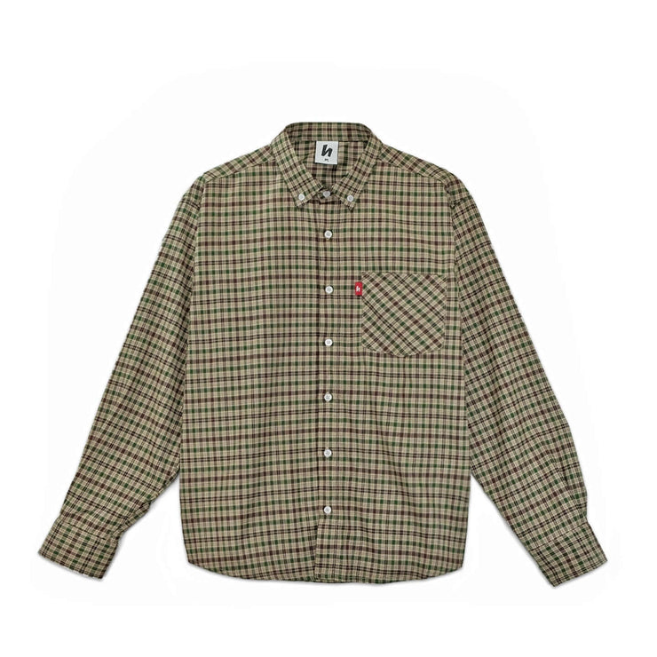 PLAID SHIRT - BROWN / GREEN