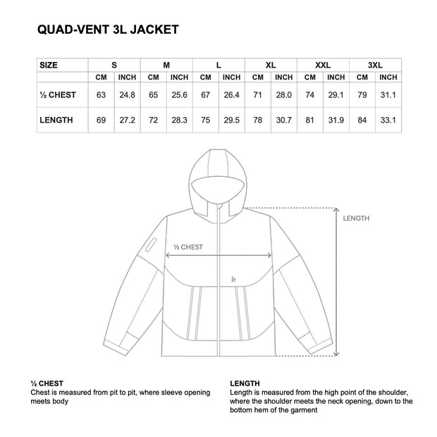 QUAD-VENT 3L JACKET - BLACK