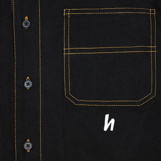 TWILL OVERSHIRT - BLACK / GOLD