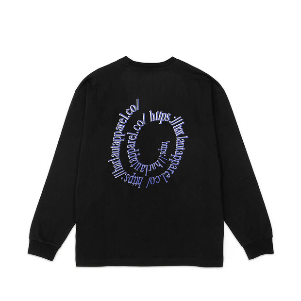 SPIRAL L/S TEE - BLACK